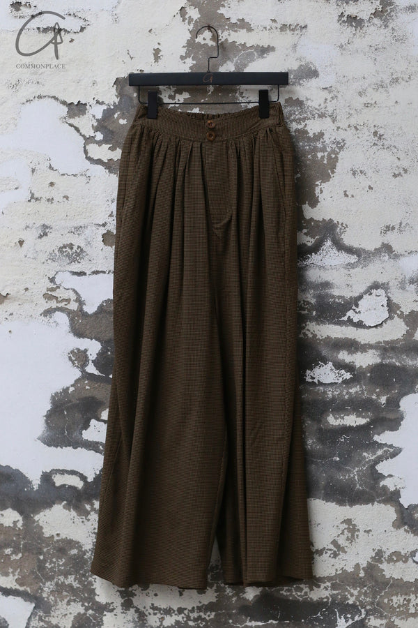 AVIVA JIFEI XUE 24 Autumn and Winter Gold Wool Plaid Pants AJX-FW24-HP-GWG-JIN Gold